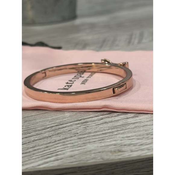 Kate Spade New York Ready Set Bow Bangle Bracelet Rose Gold - W/ Dustbag - Picture 8 of 10